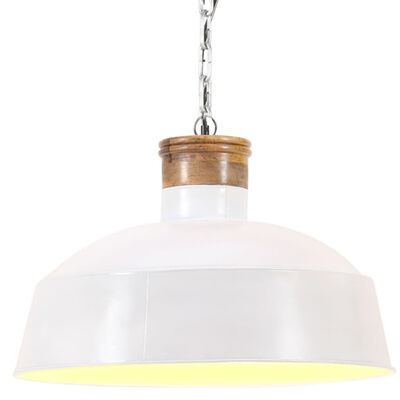 vidaXL Индустриална пенделна лампа, 58 см, бяла, E27