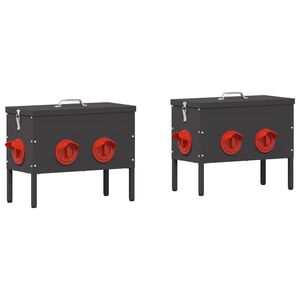 vidaXL Кокошарник 2 pcs Черно 41,5 x 20,5 x 33 см