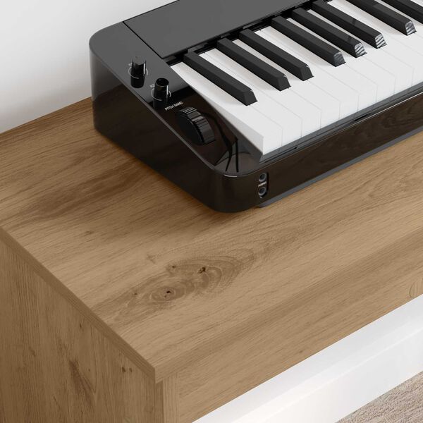 vidaXL Стойка за клавиатура Дъб 100 x 32 x 64 см Инженерно дърво