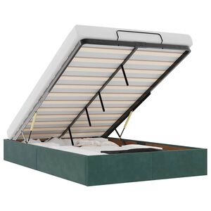 vidaXL Османска рамка за легло без матрак тъмнозелена 120x190см кадифе