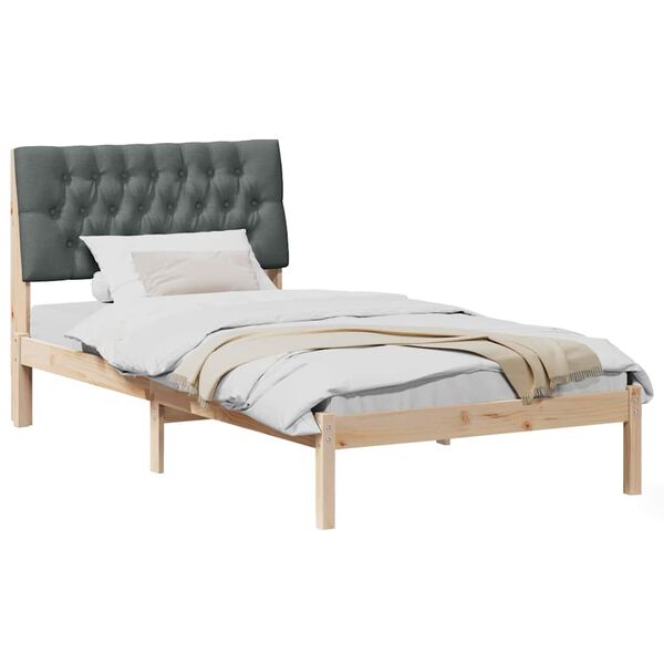 vidaXL Леглова рамка с тапицирана гръбна част Кафяво 100 x 200 cm