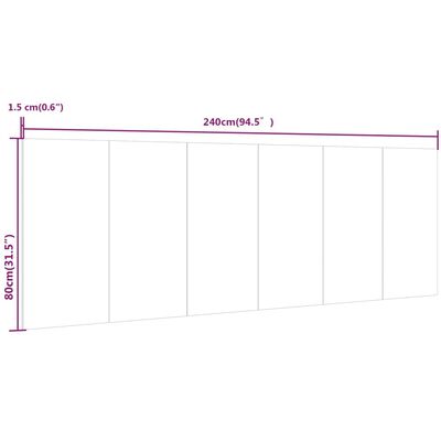 vidaXL Стенна табла за легло бял гланц 240x1,5x80 см инженерно дърво