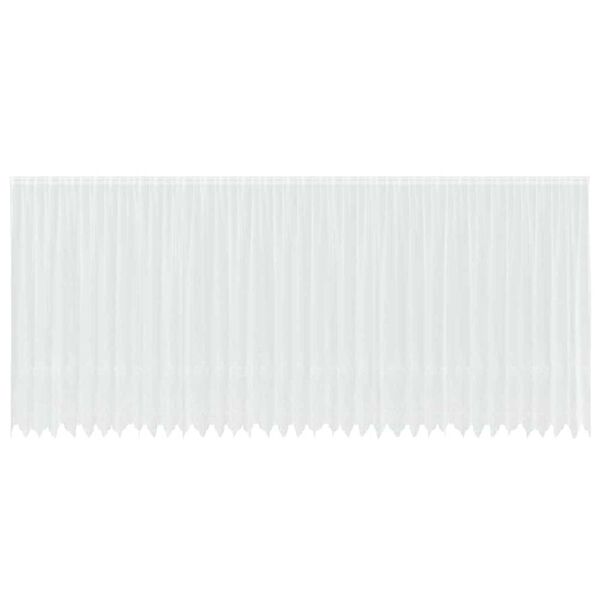 vidaXL Перде от дантела С завеси Флорален Бяло 220 x 900 см Полиестер