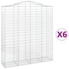 vidaXL Габионни кошници арка 6 бр 200x50x220/240 см поцинковано желязо