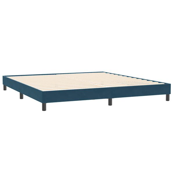 vidaXL Box Spring Легло без матрак Тъмно синьо 200x210 cm Кадифе