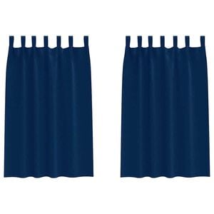 vidaXL Завеси за затъмняване с пръстени 2 pcs Тъмен син 175 x 140 см