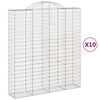 vidaXL Габионни кошници арка 10 бр 200x50x220/240см поцинковано желязо