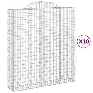 vidaXL Габионни кошници арка 10 бр 200x50x220/240см поцинковано желязо