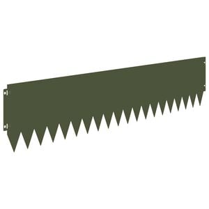 vidaXL Ограда за трева 20 pcs 103 x 25 см Стомана Маслиненозелено