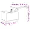 vidaXL Кафе маса, бяла, 40x50x35 см, борово дърво масив