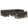 vidaXL Градински Софа Комплект 14 pcs Сиво полиратан