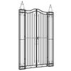 vidaXL Градинска порта черна 121x8x200 см ковано желязо
