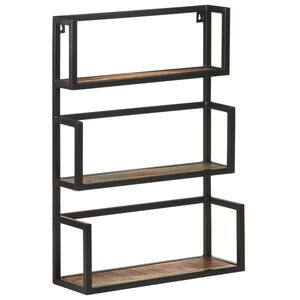 vidaXL Рафт за стена, 60x20x85 см, регенерирано дърво масив