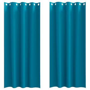 vidaXL Завеси за затъмняване с пръстени 2 бр. Тюркоаз 245 x 140 см