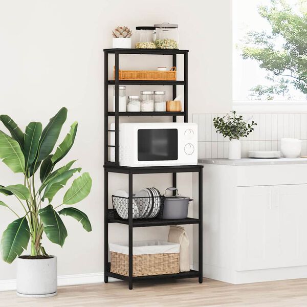 vidaXL Кухненски рафт Черния дъб 60 x 40 x 168 см Инженерно дърво