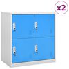 vidaXL Заключващи шкафове 2 бр светлосиво/синьо 90x45x92,5 см стомана