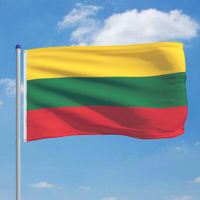 vidaXL Флаг на Литва и алуминиев флагщок, 6 м
