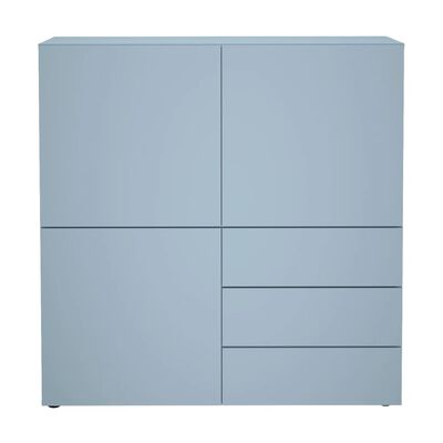 FMD Шкаф с 3 чекмеджета и 3 врати, 99x31,5x101,2 см, син