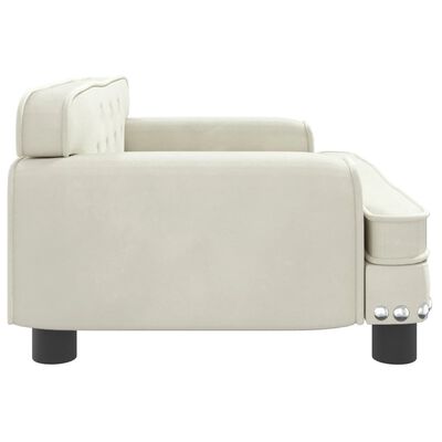 vidaXL Детски диван, кремав, 70x45x30 см, кадифе