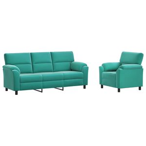 vidaXL Комплект дивани 2 pcs Тюркоаз Кадифе