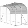 vidaXL Кокошарник срещу стена Сребристо 600 x 150 x 215 см
