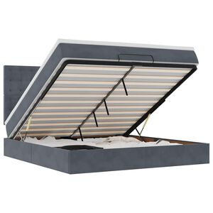 vidaXL Османска легло с матраци, тъмносиво, 180x200 см, кадифе