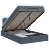 vidaXL Отоман с матрак и LED с LED ленти Тъмносиво 120 x 200 cm Кадифе