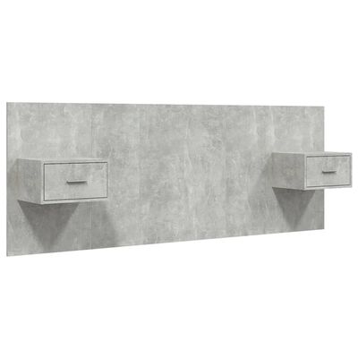 vidaXL Горна табла за легло с шкафчета, бетонно сива, инженерно дърво