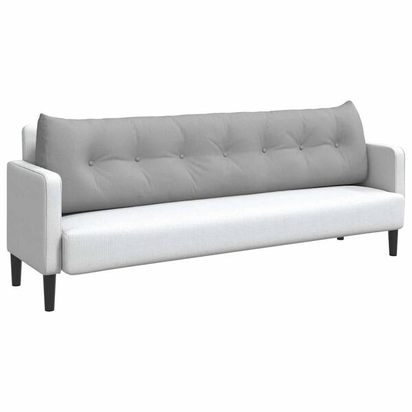 vidaXL Възглавница за гръб Облачно сиво 200 x 24 x 50 см текстил