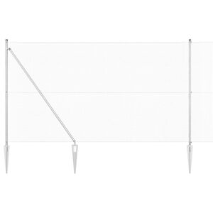 vidaXL Стълб за ограда. Сребристо