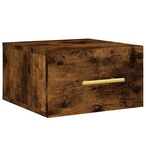 vidaXL Нощно шкафче за стенен монтаж, опушен дъб, 35x35x20 см