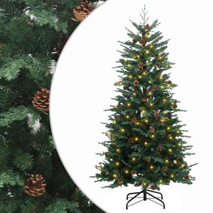 vidaXL Изкуствено коледно дърво с хингед 150 см 150 LED светодиода