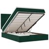 vidaXL Османска легло с матраци и LED, тъмнозелено, 140x200 см, кадифе
