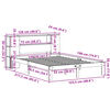 vidaXL Легло с етажерка за книги, без матрак, 120x190 см, бор масив