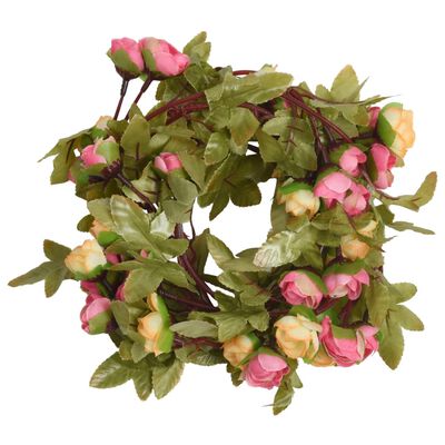 vidaXL Гирлянди от изкуствени цветя 6 бр розови 215 см