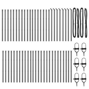 vidaXL Стълб за ограда. Друг 52 pcs Сив 3,2 x 3,2 x 80 см Стомана