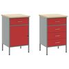 vidaXL Комплект работни шкафове с чекмедже с рафт 5 pcs Червено