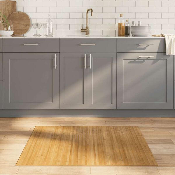 vidaXL Килим, правоъгълен, натурален, 80x100 см, бамбук