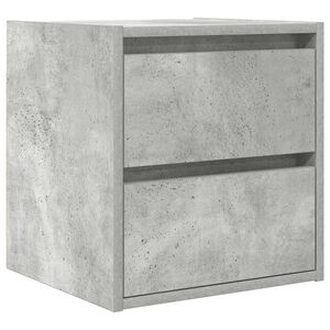 vidaXL Нощно шкафче за стенен монтаж, бетонно сиво, 38x34x40 см