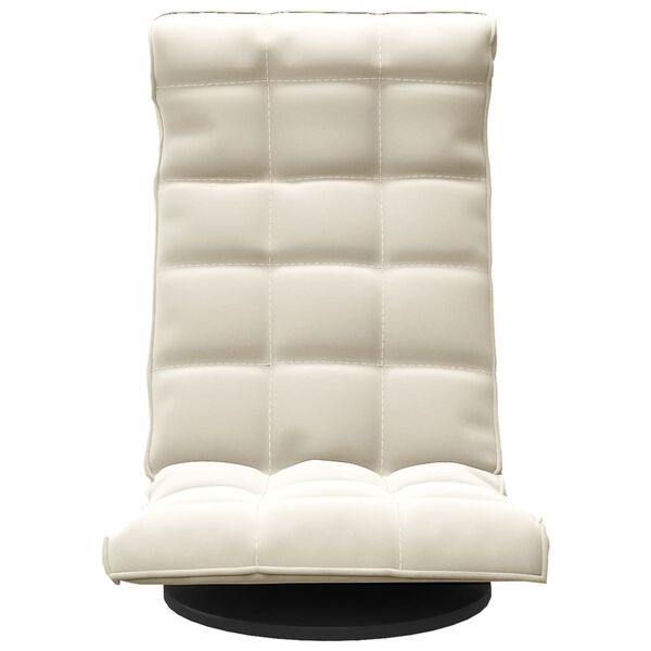 vidaXL Въртящ се подов стол, кремав, кадифе