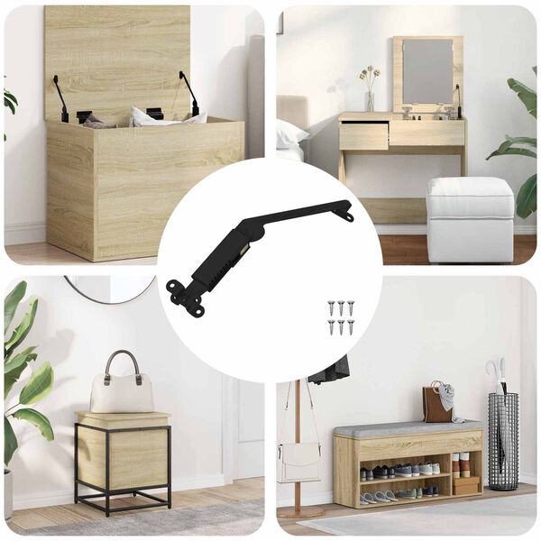 vidaXL Панта за поддръжка на капак 12 pcs Черно 192 x 32 x 50 мм