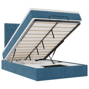 vidaXL Османска легло с матраци, тъмносиньо, 120x200 см, кадифе