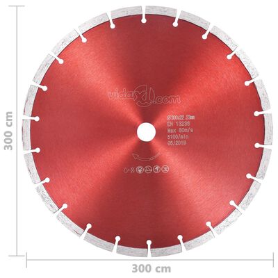 vidaXL Диамантен режещ диск, стомана, 300 мм