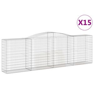 vidaXL Габионни кошници арка 15 бр 400x50x120/140см поцинковано желязо