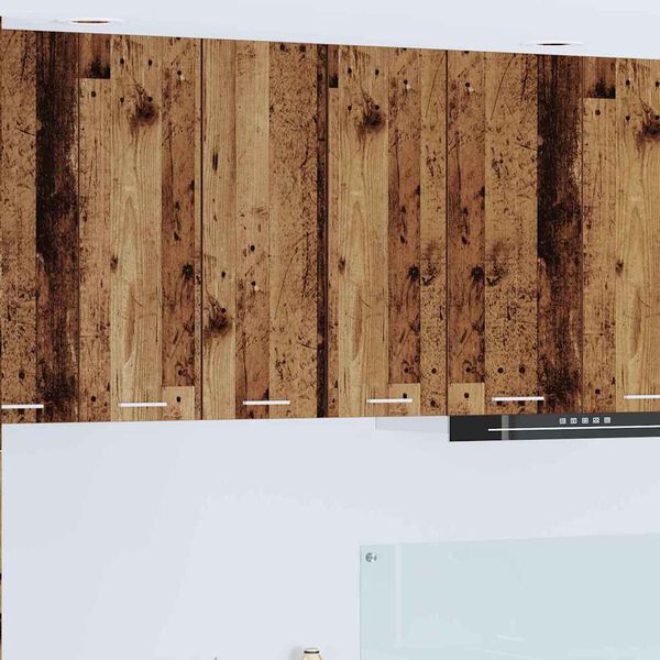 vidaXL Висящ шкаф с врата 2 pcs Стара дървесина и бяло 30 x 31 x 80 см