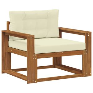 vidaXL Среден диван за открито Солидно акациево дърво Естествен