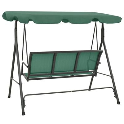 vidaXL Градинска люлка-пейка зелена 170 см текстилен и стомана