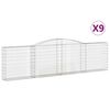 vidaXL Габионни кошници арка 9 бр 400x30x100/120 см поцинковано желязо
