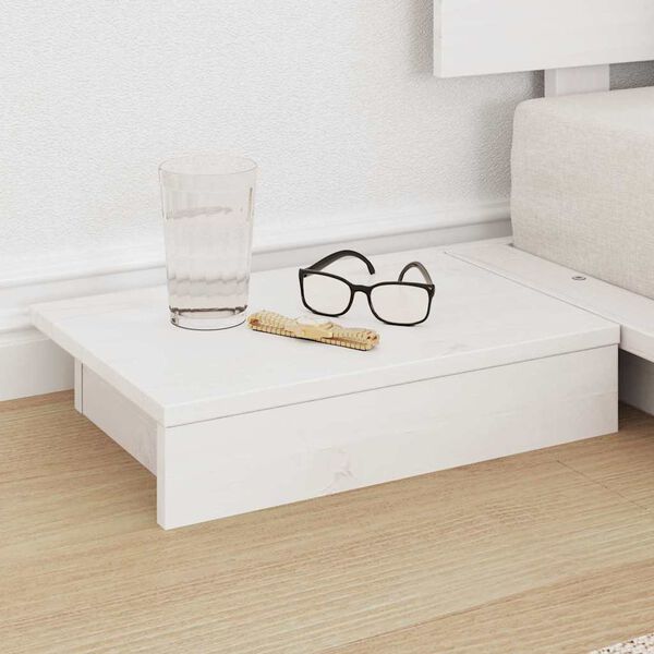 vidaXL Рамка за легло Бяло 90 x 200 cm Дърво