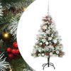 vidaXL С изкуствено коледно дърво Зелен и бял 120 cm